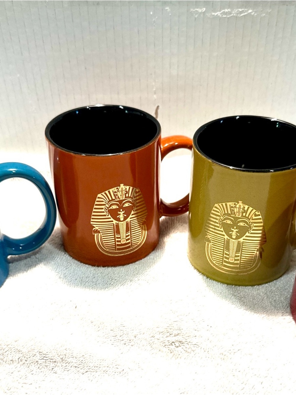 Egyptian Pharaoh Ceramic Coffee Mug - Set of 4. Sabina Las Vegas